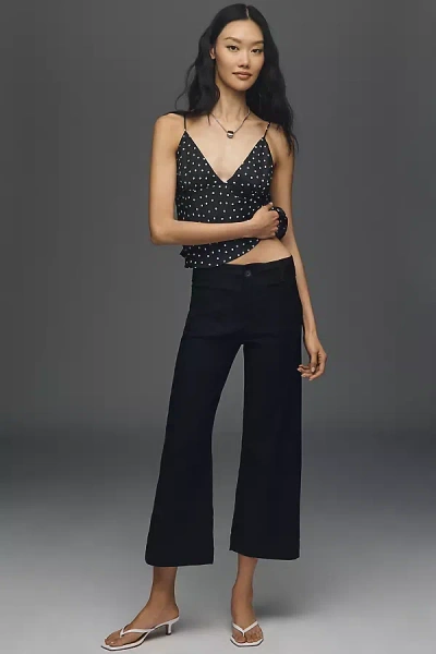Maeve The Colette Magic Fabric Crop Wide-leg Pants By  In Black