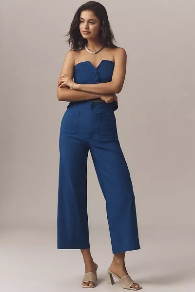 Maeve The Colette Magic Fabric Crop Wide-leg Pants By  In Blue