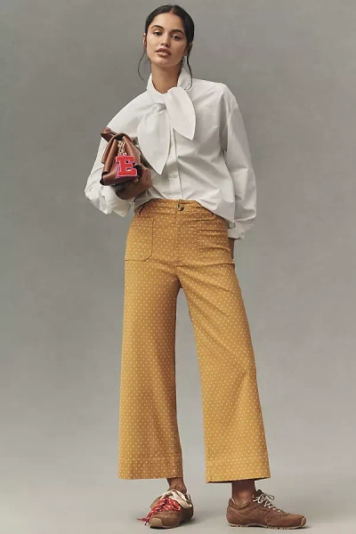 Maeve The Colette Magic Fabric Crop Wide-leg Pants By  In Yellow