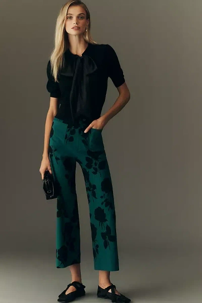 Maeve The Colette Magic Fabric Crop Wide-leg Pants By  In Green