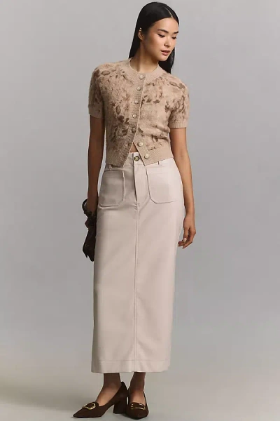 Maeve The Colette Maxi Skirt By : Faux-leather Edition In Beige