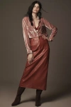 Maeve The Colette Maxi Skirt By : Faux-leather Edition In Red