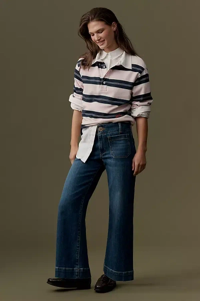 Maeve The Colette Mid-rise Wide-leg Crop Jeans In Blue