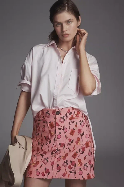 Maeve The Colette Mini Skirt By : Anisa Makhoul Edition In Pink