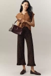 Maeve The Colette Ruffle-hem Crop Wide-leg Pants By  In Brown