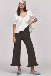 Maeve The Colette Ruffled Cropped Wide-leg Pants By : Magic Fabric Edition In Green