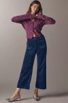 Maeve The Colette Scallop Pocket Corduroy Crop Wide-leg Pants By  In Blue