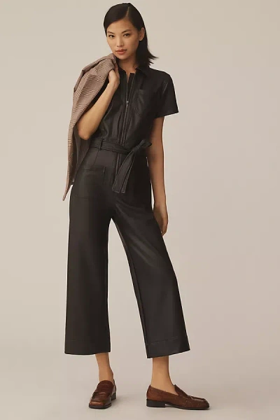 Maeve The Colette Weekend Jumpsuit By : Faux-leather Edition In Black