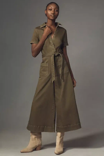 Maeve The Colette Wrap Jumpsuit By : Denim Edition In Green