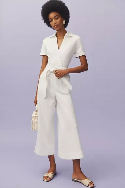 Maeve The Colette Wrap Jumpsuit By : Denim Edition In White