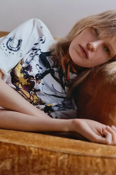 Maeve The Corey Short-sleeve Boxy Tee By : Printed Souvenir Edition In White