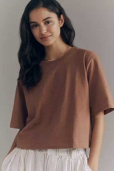 Maeve The Corey Short-sleeve Boxy Tee By  In Brown