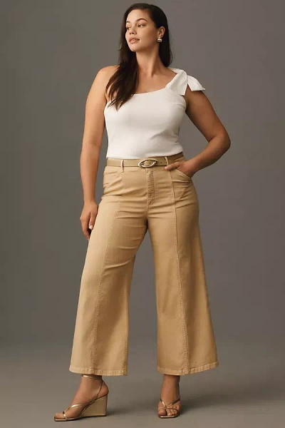 Maeve The Delaney Crop Clean-seamed High-rise Wide-leg Jeans By  In Neutral