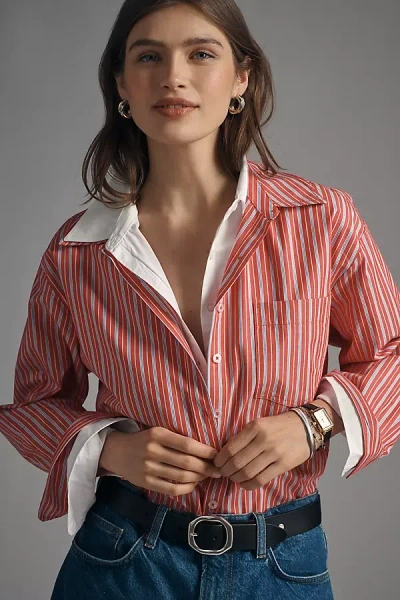 Maeve The Double-layered Shrunken Bennet Buttondown Shirt By  In Multi