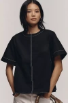 Maeve The Emmy Short-sleeve Swing Blouse By  In Black