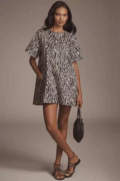 Maeve The Emmy Short-sleeve Swing Mini Dress By  In Black