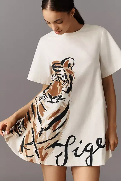 Maeve The Emmy Short-sleeve Swing Mini Dress By : Graphic Edition