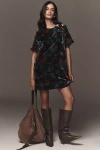 Maeve The Emmy Short-sleeve Swing Mini Dress By : Velvet Edition In Black