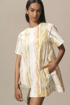 Maeve The Emmy Short-sleeve Swing Mini Dress By  In Yellow