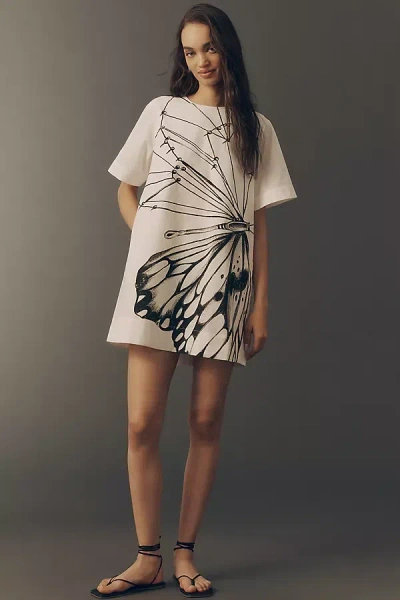 Maeve The Emmy Short-sleeve Swing Mini Dress By  In Black