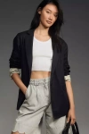 Maeve The Ettie Blazer By : Linen Edition Jacket In Blue