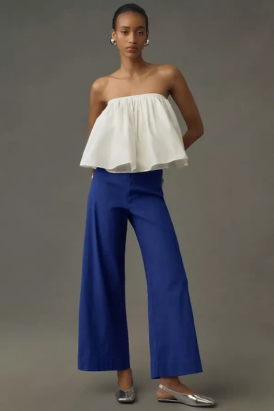 Maeve The Ettie High-rise Crop Wide-leg Pants By  In Blue