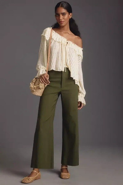 Maeve The Ettie High-rise Crop Wide-leg Pants By  In Green