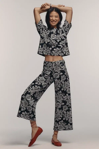 Maeve The Ettie High-rise Crop Wide-leg Pants By : Knit Edition In Blue