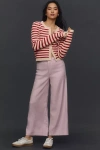 Maeve The Ettie High-rise Crop Wide-leg Pants By : Linen Edition In Pink