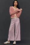 Maeve Ettie High-rise Crop Wide-leg Trousers: Linen Edition In Pink
