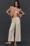 Maeve The Ettie High-rise Crop Wide-leg Pants By : Linen Edition In White