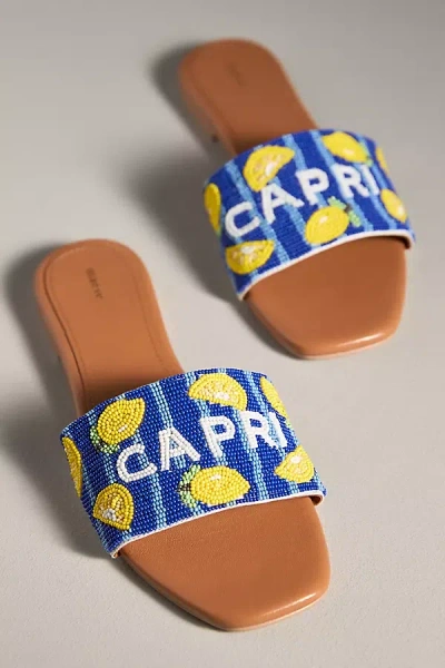Maeve The Fiona Beaded Slide Sandals By  In Yellow