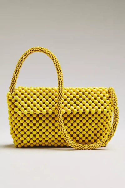 Maeve The Fiona Wood Beaded Shoulder Bag In Yellow