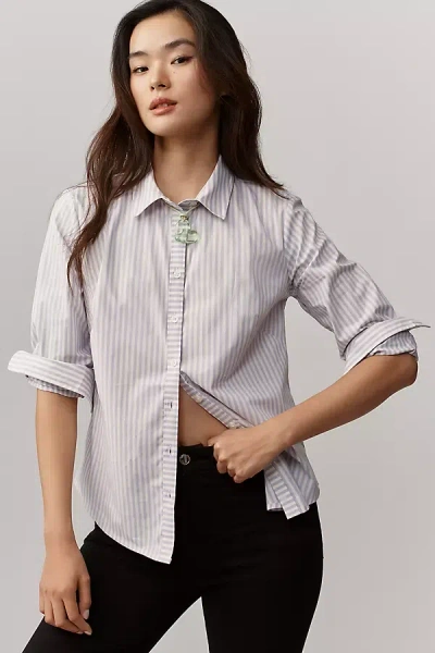 Maeve The Gracelyn Slim Buttondown Shirt By  In Blue
