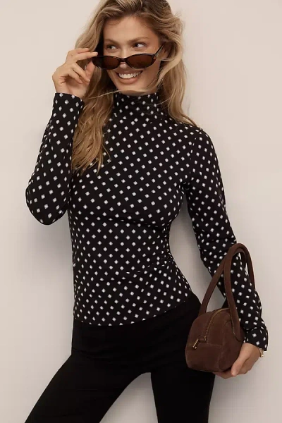 Maeve The Hailey Printed Long-sleeve Turtleneck Top By  In Multi