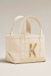 Maeve The Hartley Monogram Mini Canvas Tote By  In Neutral