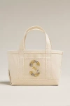 Maeve The Hartley Monogram Mini Canvas Tote By  In Neutral