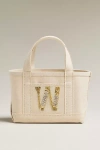 Maeve The Hartley Monogram Mini Canvas Tote By  In Neutral
