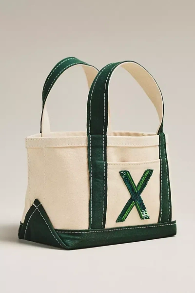 Maeve The Hartley Monogram Mini Canvas Tote By  In Green