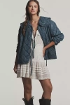 Maeve The Hazel Quilted Chambray Jacket By  In Blue