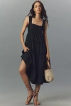 Maeve The Helena Square-neck Tiered Midi Dress: Smocked Edition