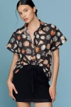 Shop Maeve The Henrietta Buttondown Surf Shirt By  In Black