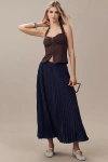 Maeve The Isobel Silky Pleated Skirt By  In Blue