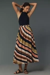 Maeve The Isobel Silky Pleated Skirt By  In Multicolor