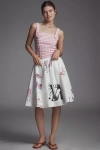 Maeve The Jacie Poplin Printed Knee-length Skirt By : Danielle Kroll Edition In Pink