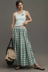 Maeve The Jacie Poplin Printed Midi Skirt By  In Blue