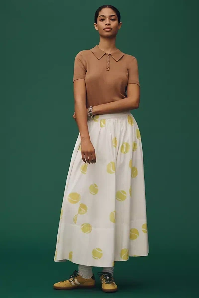 Maeve The Jacie Poplin Printed Midi Skirt By : Kate Schelter Edition In Multicolor