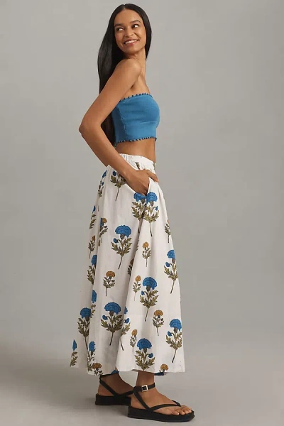 Maeve The Jacie Poplin Printed Midi Skirt By  In Multicolor