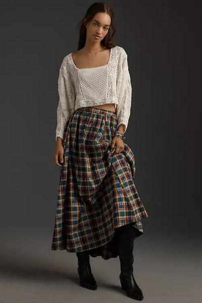 Maeve The Jacie Poplin Printed Midi Skirt By  In Multicolor