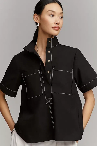 Maeve The Jeannie Popover Swing Top By  In Black